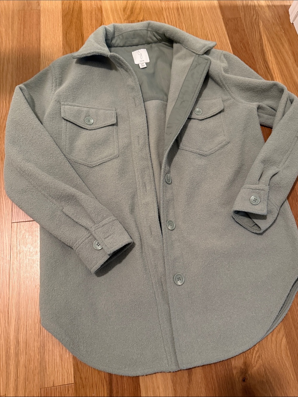 Joie Sage Green Teddy Shacket Jacket